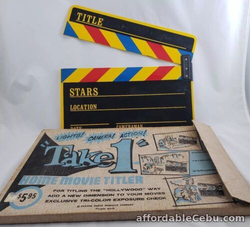 1st picture of Vintage 1960s Paxton Photo Products Tricolor Take 1 Home Movie Titler in Box For Sale in Cebu, Philippines