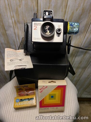 1st picture of Vintage Polaroid Land Camera Square Shooter 2 With Case and Film Accessories For Sale in Cebu, Philippines