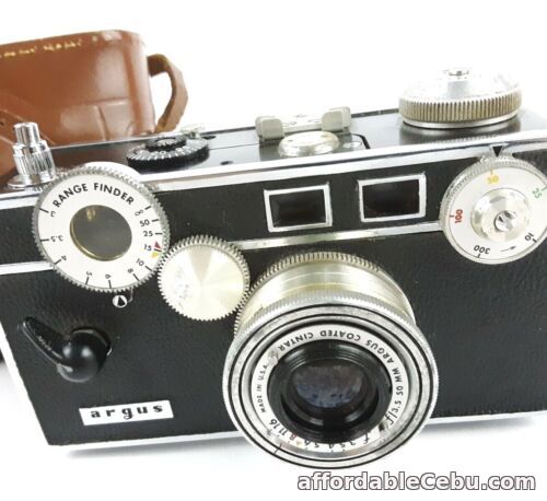 1st picture of 1947 Argus C3 The Brick 35mm Film Rangefinder Camera Cintar f/3.5 50mm Lens For Sale in Cebu, Philippines