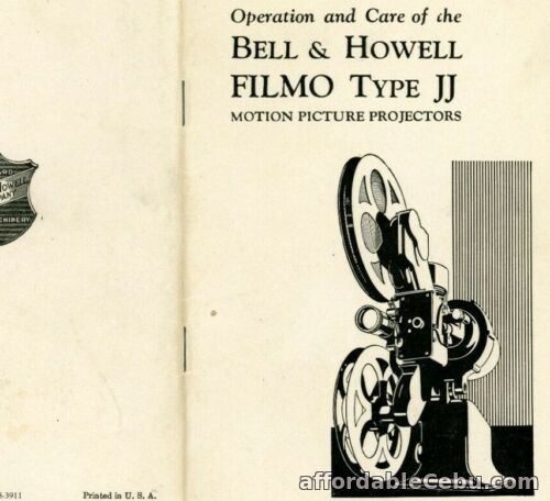 1st picture of Bell Howell Filmo Type JJ Motion Picture Projector Operation Manual vintage Z32 For Sale in Cebu, Philippines