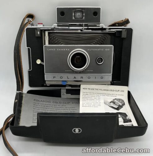 1st picture of Vintage Polaroid Automatic 100 LAND CAMERA w/ Case, Flash, Cold Clip **UNTESTED For Sale in Cebu, Philippines