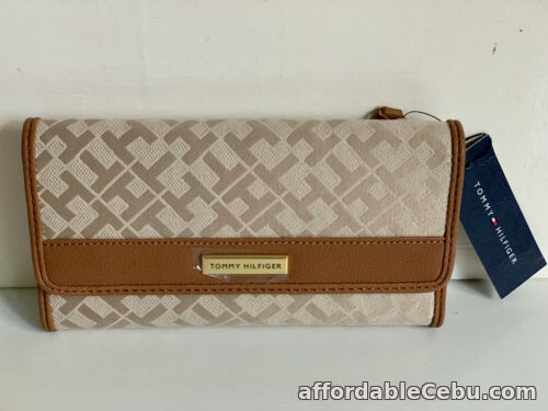 1st picture of TOMMY HILFIGER BROWN CONTINENTAL CHECKBOOK CLUTCH PURSE WALLET SALE For Sale in Cebu, Philippines