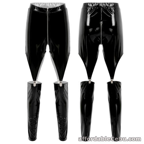 1st picture of Women Gothic Punk Pants Ladies Lace Up Leggings Wet Look Skinny Stretch Trousers For Sale in Cebu, Philippines
