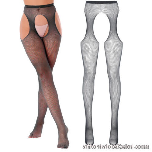 1st picture of Women See Through Crotchless Pantyhose Glossy Smooth Stretchy Mid Waist Tights For Sale in Cebu, Philippines