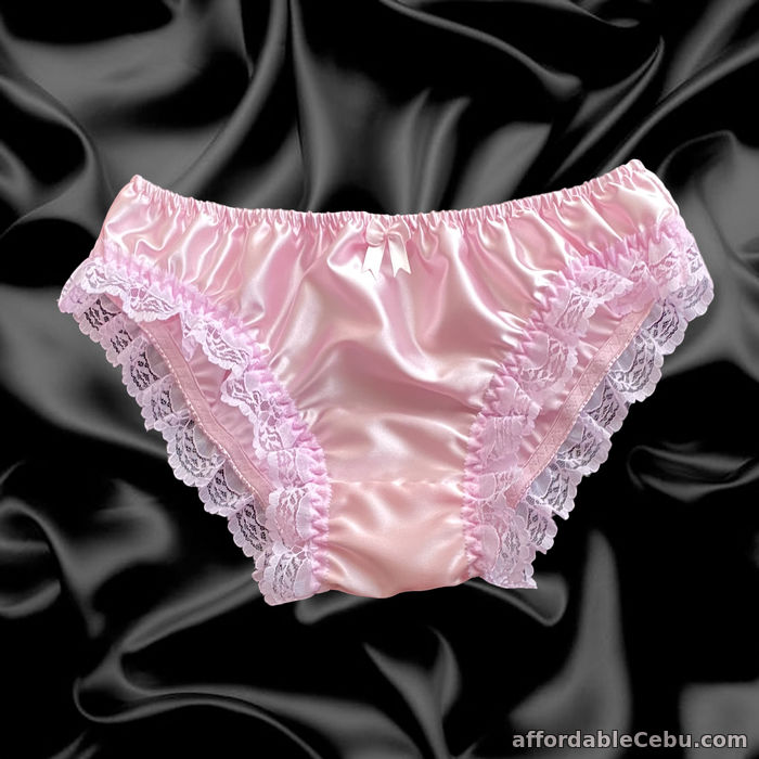 1st picture of Baby Pink Satin Lace Sissy Full Panties Bikini Knicker Underwear Size 10 - 20 For Sale in Cebu, Philippines