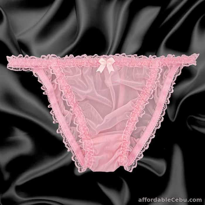1st picture of Baby Pink Sissy Sheer Soft Nylon Frilly Tanga Bikini Panties Knickers Size 10-20 For Sale in Cebu, Philippines