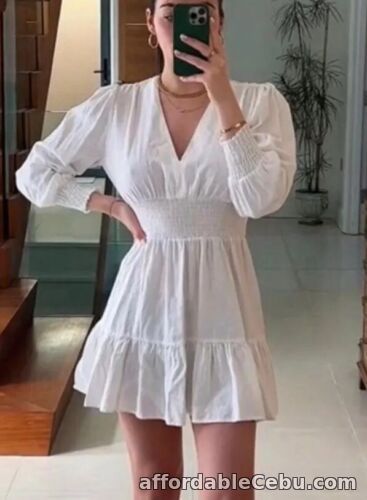 1st picture of Zara Linen Blend Short Dress Wit Ruffled Hem Size L BNWT For Sale in Cebu, Philippines