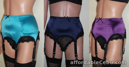 1st picture of Satin 6 Strap Suspender Belts in Purple, Deep Royal Blue or Turquoise Light Blue For Sale in Cebu, Philippines
