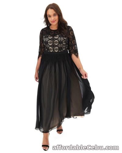 1st picture of Joanna Hope Maxi Dress Lace Contrast Bodice Occasion Party Black UK 18 RRP £130 For Sale in Cebu, Philippines