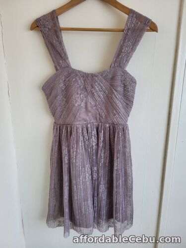 1st picture of TOPSHOP Brand New Ladies Mink Lace Pleated Occasion Party Mini Dress Size 8 For Sale in Cebu, Philippines
