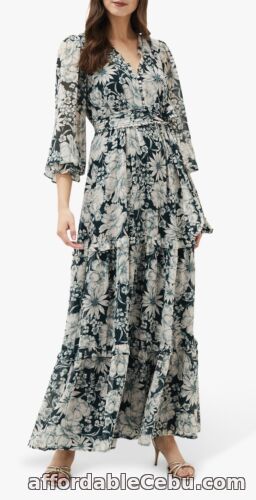 1st picture of Phase Eight Size 22 Indiana Floral Print Maxi Dress Green 3/4 Sleeve bnwt £150 For Sale in Cebu, Philippines