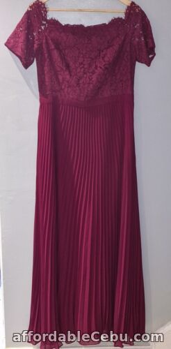 1st picture of New OASIS Holly Lace Top Burgundy Maxi Dress Size UK 14 Wedding Bridal Wear For Sale in Cebu, Philippines