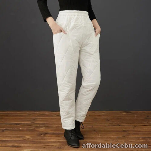 1st picture of Women Quilted Padded Pants Elastic Waist Puffer Trousers Winter Warm Pants For Sale in Cebu, Philippines