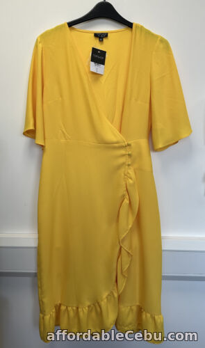 1st picture of Brand New Topshop Ruffle Trim Wrap Yellow Dress Size 12 Summer Occasion RRP £39 For Sale in Cebu, Philippines