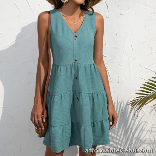 1st picture of Sleeveless Button Down Dress Sleeveless Striped Dress With Light Waist For For Sale in Cebu, Philippines
