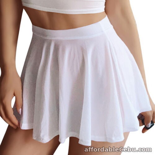 1st picture of Women See Through High Waist A-line Skater Mini Skirt Pleated Short Skirts Dress For Sale in Cebu, Philippines