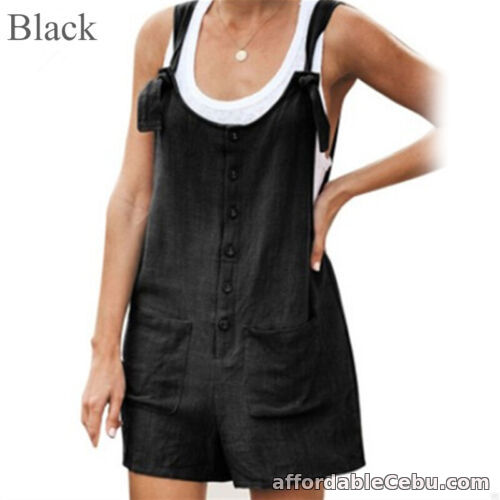 1st picture of New Women Cotton Linen Bib Pants Overalls Jumpsuit Dungarees Shorts Playsuit For Sale in Cebu, Philippines