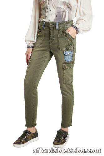 1st picture of Desigual Cobain Skinny Khaki Cargo Pants with Pockets Style 21WWPN11 For Sale in Cebu, Philippines