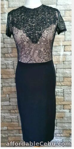 1st picture of MONSOON BLACK LACE EVENING PENCIL SHORT SLEEVE DRESS SIZE 12 BNWT For Sale in Cebu, Philippines