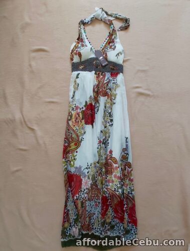 1st picture of Menglu BNWT maxi dress Halterneck Beaded Floral Lined Size S/M UK 8/10/12 For Sale in Cebu, Philippines