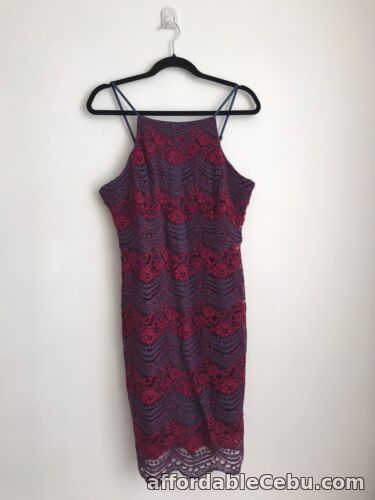 1st picture of New Look Burgundy Wine Lace Occasion Dress Size 14 Eur 42 US 10 New With Tags For Sale in Cebu, Philippines