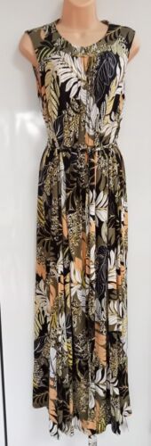 1st picture of BNWT Roman Leaf Print Belted Maxi Dress Size 18 Jersey Holiday Green For Sale in Cebu, Philippines