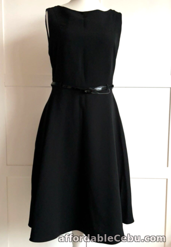 1st picture of M&S Dress Size 14 Black Sleeveless Tailored Fit Flare Belt Lined Formal Funeral For Sale in Cebu, Philippines