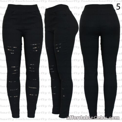 1st picture of Womens Black Stretchy Zip Detail Style Skinny Fit Jeggings Legging Pants Trouser For Sale in Cebu, Philippines