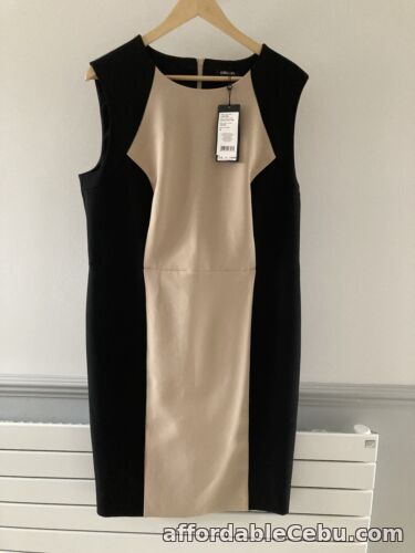 1st picture of Olsen Smart Knee Length Shift Dress UK18 Brand New With Tags Beige and Black For Sale in Cebu, Philippines