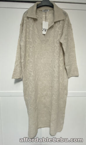 1st picture of Zara Knit Long Sleeves Pointelle See Through Midi Dress Size M For Sale in Cebu, Philippines