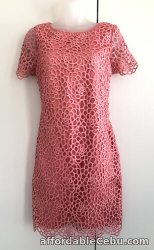 1st picture of Monsoon Leah Crochet Lace Occasion Shift Dress in Coral (323522), UK 8. RRP £99 For Sale in Cebu, Philippines
