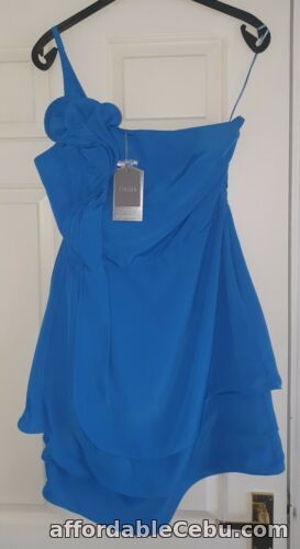 1st picture of Womens OASIS Blue Ruffle One Shoulder Party Occassion Dress Size 10 BNWT £60 For Sale in Cebu, Philippines
