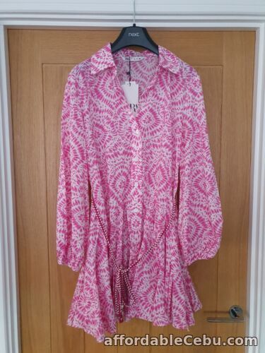 1st picture of BNWT Zara Pink Printed Belted Shirt Dress Size L Large For Sale in Cebu, Philippines