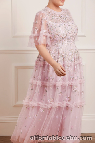 1st picture of Needle & Thread UK10 US6 ARAMINTA maxi gown PRETTY LONG PINK DRESS embroidered For Sale in Cebu, Philippines