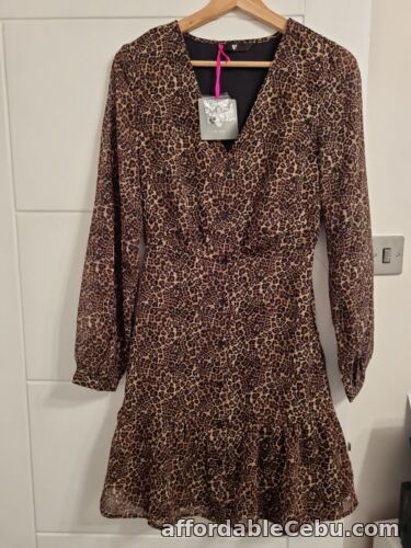 1st picture of V by Very Leopard Print Tiered Mini Dress Size UK 8 BNWT For Sale in Cebu, Philippines