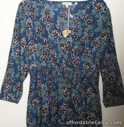 1st picture of Fat Face Jocelyn Ink Floral Wrap Dress navy blue brown Size 8 New Tags BNWT For Sale in Cebu, Philippines