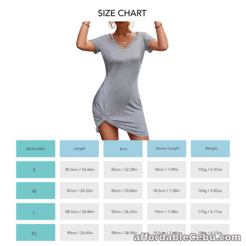 1st picture of (XL-Gray) Women Mini Dress Women Dress Short Sleeve Pure Color Hollow Out For Sale in Cebu, Philippines
