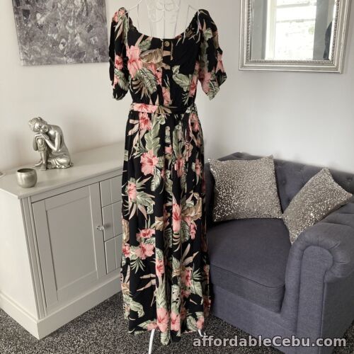 1st picture of BNWT Black Floral Molokini Off The Shoulder Maxi Dress Size 14 City Chic RRP £60 For Sale in Cebu, Philippines