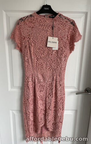 1st picture of Ladies Mauve Pink GIRL IN MIND Lace Lined Short Sleeve Bodycon Dress Size12 BNWT For Sale in Cebu, Philippines
