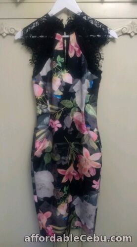 1st picture of Ladies NEXT Floral Print Scuba Bodycon Black Lace Top Midi Dress in a Size 6 NEW For Sale in Cebu, Philippines