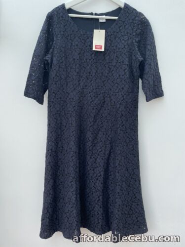 1st picture of NEW COTTON TRADERS Size 12 Stretch Lace FIT & FLARE Dress NAVY 3/4 Sleeve RRP£50 For Sale in Cebu, Philippines