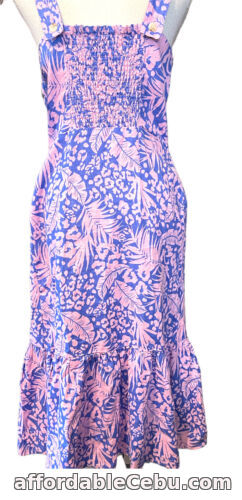 1st picture of NEXT UK 12 NWT 100% LINEN COLLECTION Lilac Mix Tropical Print Sun Dress RRP £42 For Sale in Cebu, Philippines