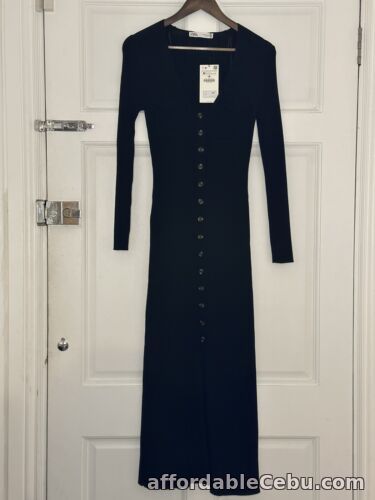 1st picture of Zara Long Belted Black Dress Size M *BNWT* RRP £59.99 For Sale in Cebu, Philippines