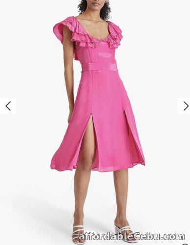 1st picture of New FRENCH CONNECTION Pink Midi Dress Size 10 with Pockets , Summer Cruise Hols For Sale in Cebu, Philippines