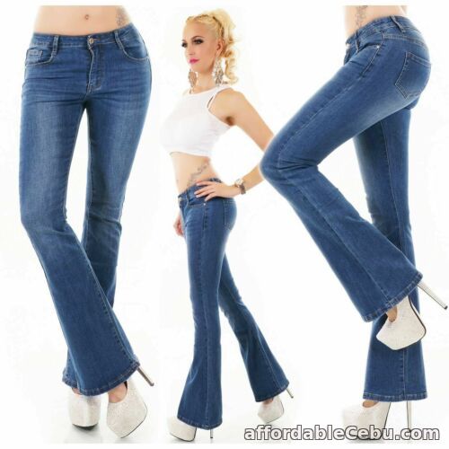 1st picture of Women's Bootcut stretch Jeans Tall Long leg Denim Flared Pants Blue fade UK 6-14 For Sale in Cebu, Philippines