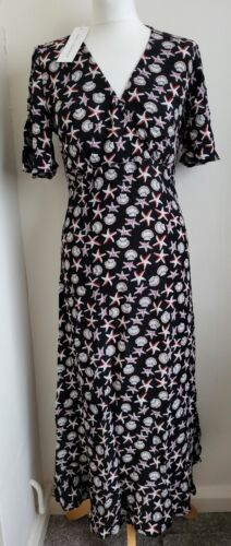 1st picture of M&S X Ghost Brand New Black with Tags Seashell Midi Dress Size 10 For Sale in Cebu, Philippines