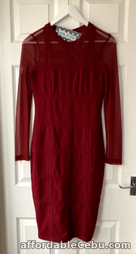 1st picture of BNWT Girl in Mind Wine Long Sleeve Bodycon Dress Size 10 For Sale in Cebu, Philippines
