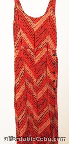 1st picture of Warehouse Malika Chevron Dress orange brown printed maxi Size 10 New Tags BNWT For Sale in Cebu, Philippines