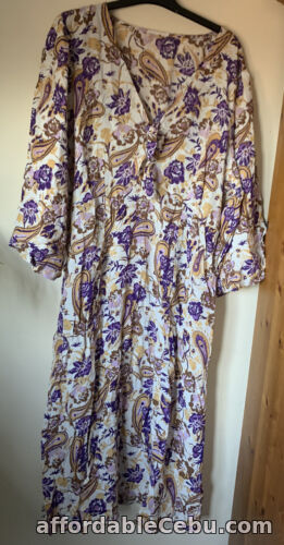 1st picture of RIVER ISLAND paisley Print Long V Neck Smock Dress Size 22 Bnwt For Sale in Cebu, Philippines