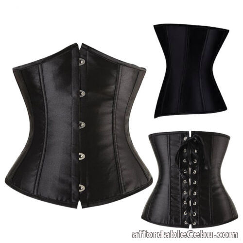 1st picture of Sexy Bustier Underbust Corset Lace Up Women Boned Top Steampunk Basque Lingerie For Sale in Cebu, Philippines